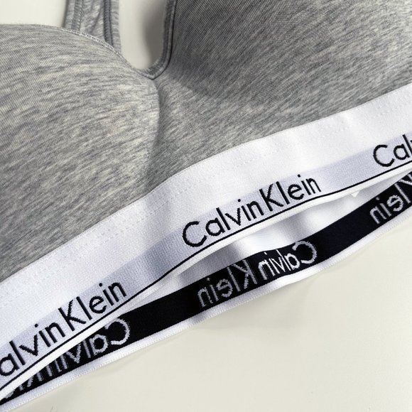 Calvin Klein Underwear Grey Heather Modern Cotton Lightly Lined Bralette size M - Picture 6 of 12